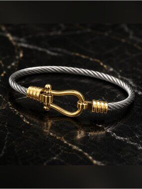 Twisted Cable Bracelet in Silver and Gold